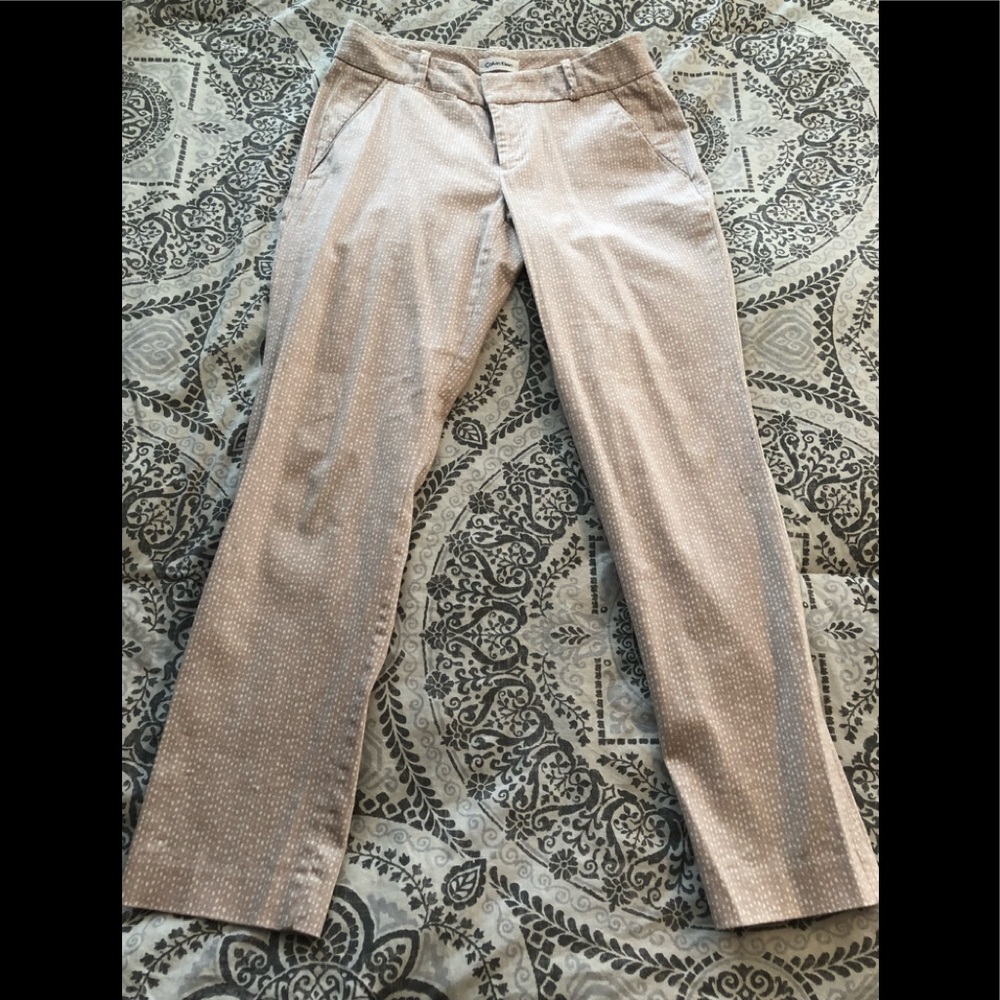 Patterned Calvin Klein Tan Pants